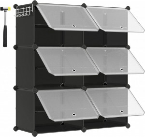 Dulap Pantofi Model Jazmine, Negru, 82x32x92 cm - Img 2