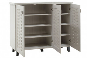 Dulap Pantofi Model Zion, Alb / Gri, 115,5x40x92 cm - Img 4