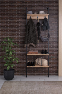Dulap pentru hol Model P6-, Negru, 54x26x180 cm - Img 2