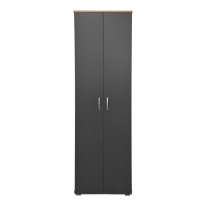 Dulap pentru pantofi Racka, 2 usi, 7 polite, 14 perechi, Sonoma/Antracit, 58 x 34 x 186 cm - Img 4