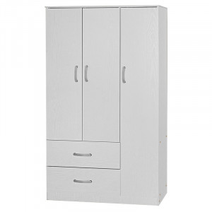 Dulap Zelia cu 2 usi si sertare culoare alb 90x42x180cm - Img 1