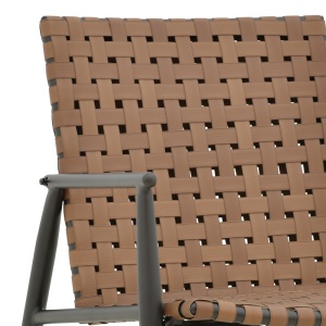 Fotoliu de exterior, Model Eamon, culoare negru si maro, metal si textil, 73.5x62x77 cm - Img 6