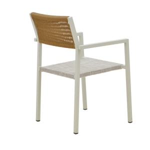 Fotoliu de exterior, Model Savor, culoare alb si natural, aluminiu si textil, 55x58x63 cm - Img 8