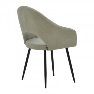 Fotoliu Macie material textil antic gri - negru 58x50x85cm - Img 2