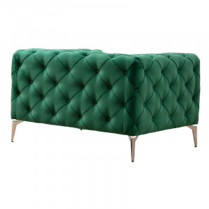 Fotoliu PWF-0579 material textil stil capitonat verde 108x90x70cm - Img 3