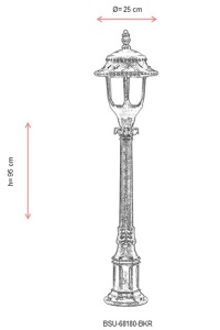 Lampadar de exterior 68180 Maro 95x25 cm - Img 3