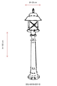 Lampadar de exterior 68199 Alb 100x26 cm - Img 3