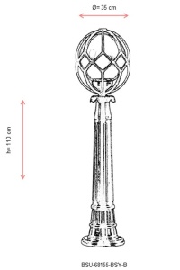 Lampadar de exterior Baraka Negru 110x35 cm - Img 3