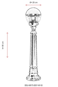 Lampadar de exterior M1B Negru 90x20 cm - Img 3