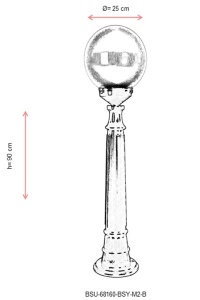 Lampadar de exterior M2B Negru 90x25 cm - Img 3