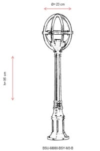 Lampadar de exterior M3B Negru 95x23 cm - Img 3