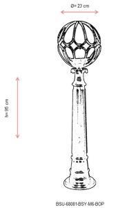Lampadar de exterior M6BOP Alb 95x23 cm - Img 3