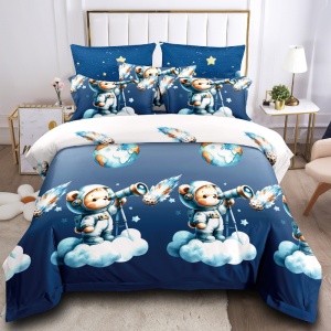 Lenjerie 1 Persoana Copii, Finet, 4 Piese - Cosmo Bear