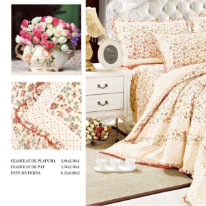 Lenjerie cu Broderie si Volanase Blossom Dream , 4 Piese (Finet) - Img 2