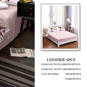 Lenjerie cu Elastic 180x200 cm, Galum 6 Piese (Finet) - Img 3