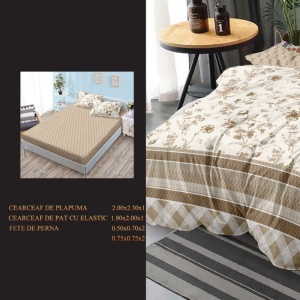 Lenjerie cu Elastic 180x200, Margueritte 6 Piese (Finet) - Img 2