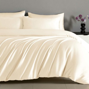 Lenjerie cu elastic 180x200cm, Smooth V4 Ivory