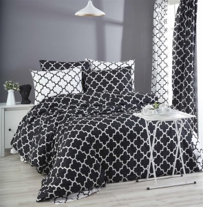 Lenjerie de pat 1 Persoana Model Madalyon Black