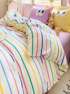 Lenjerie de pat dublu Model Funny Yellow, Lilac