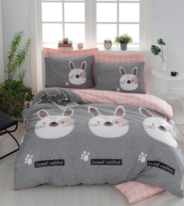 Lenjerie de pat dublu Model Tavşancık