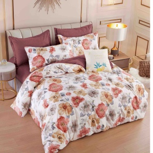 Lenjerie Finet 6 Piese cu Elastic 180x200, Rustic Floral