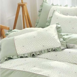 Lenjerie Finet cu Broderie si Volanase, 4 Piese Melor Mint - Img 2