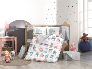 Lenjerie patut Bebe Poplin Model Felix Pink