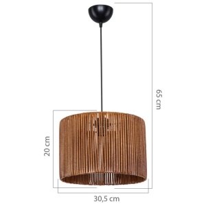 Lustra cu o singura lumina PWL-1117, E27 maro, 30x75 cm - Img 3