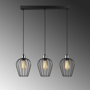 Lustra Tel Negru 70x20x115 cm - Img 4