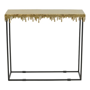 Masă consolă Bulco, negru/auriu, 80.5x28x72 cm - Img 3