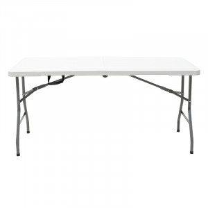 Masa de camping pliabila profesionala Rodeo cadru metalic alba 240x76x74cm - Img 4