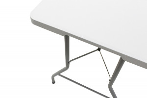 Masa de camping pliabila profesionala Rodeo cadru metalic, gri deschis 152x60x74cm - Img 7