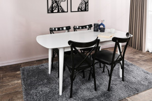 Masa Extensibila Model Berkley, 130-160x80x75 cm, Alb - Img 1
