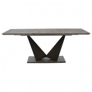 Masa Extensibila Model Gunnar, 160-200x90x75 cm, Gri Ciment/Negru - Img 6