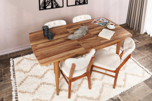 Masa Extensibila Model Samara, 130-160x80x79 cm, Nuc - Img 1
