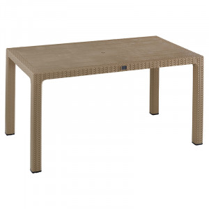 Masa exterior Explore cu protectie UV plastic culoare bej 150x90x73.5cm - Img 1