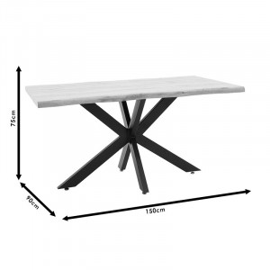 Masa Model Emory, 150x90x75 cm, Negru/Stejar sonoma - Img 6