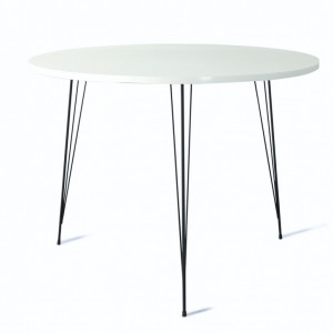 Masa Model Gordon, 90x90x75 cm, Alb lucios - Img 5