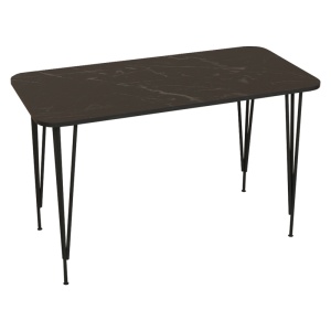 Masă Palkon, negru marmorat, 120x60x73 cm
