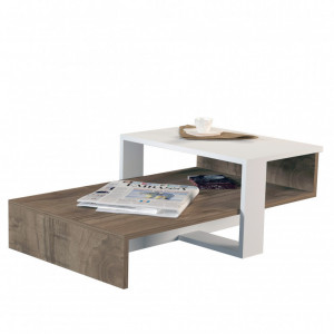 Masuta de Cafea Model Ari, 80x43.6x32.6 cm, Alb/Nuc - Img 2