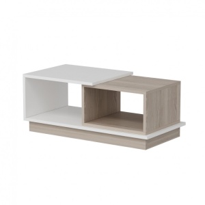 Masuta de Cafea Model Barnes, 90x45x36 cm, Alb/Stejar - Img 5