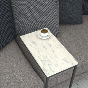 Masuta de Cafea Model Caspian, 46x26x62 cm, Alb Marmorat - Img 4