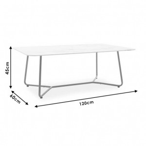 Masuta de Cafea Model Good, 120x80x45 cm, Marmorat/Auriu - Img 5