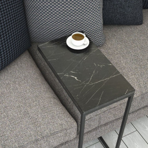 Masuta de Cafea Model Grimes, 46x26x62 cm, Negru marmorat - Img 4
