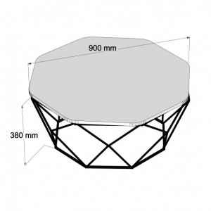 Masuta de Cafea Model Kent, 90x90x38 cm, Nuc - Img 5
