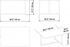 Masuta de Cafea Model Khan, 92x64x45 cm, Alb/Auriu - Img 4