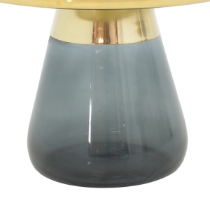 Masuta de Cafea Model Kunlo, Negru/Auriu, D60x42 cm - Img 3