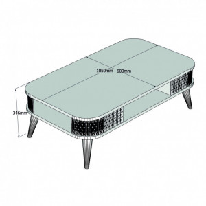 Masuta de Cafea Model Schroeder, 105x60x34.6 cm, Crem - Img 6