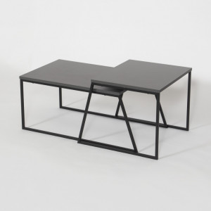 Masuta de Cafea Model Viviana, 88x50x38/57x55x45 cm, Antracit Negru - Img 5