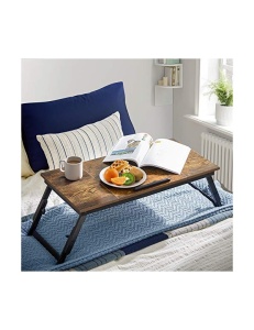 Măsuta pentru laptop, Songmics, Maro Rustic, 71 x 35 x 23 cm - Img 2